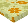 thumbnail image 2 of Ambesonne Floral Fitted Sheet, Retro Graphic Flowers, Queen Size, Pale Green Orange, 2 of 3
