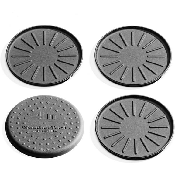 WeatherTech 4" Drink Coasters for Home Surfaces, Anti-Skid, No-Slip knibs - Set of 4, Black - (8A4CSTBK)