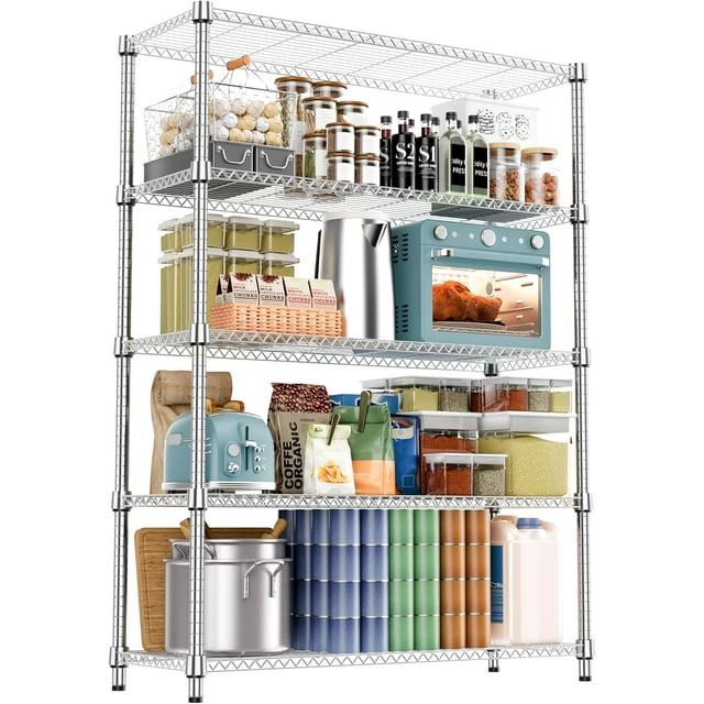 Storage Shelves Wire Shelving Heavy Duty Metal Storage Shelving Unit Adjustable Garage Shelving Rack Pantry Kitchen