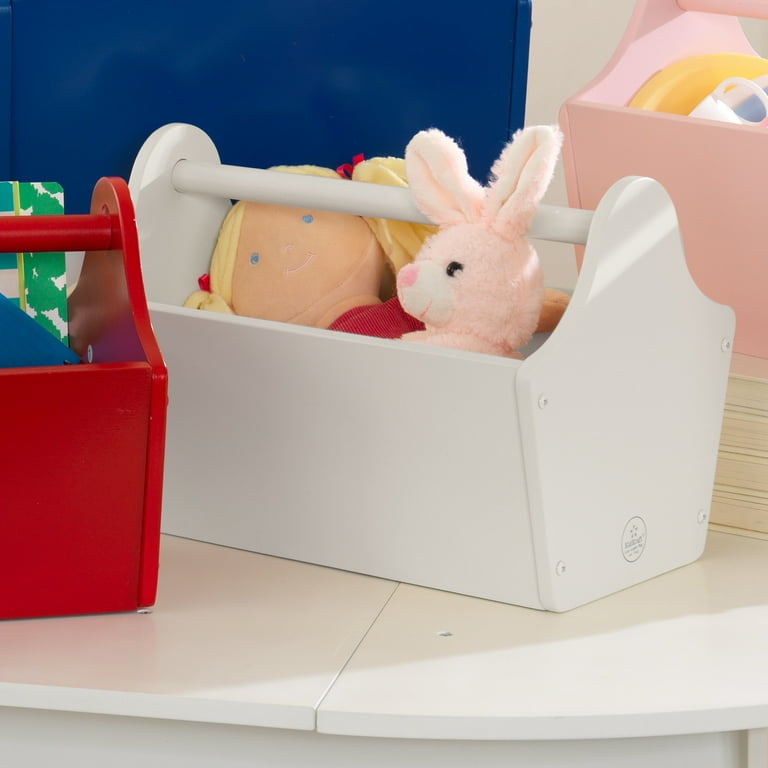 KidKraft Wooden Toy Caddy Storage with Handles Children s Furniture Able to be Personalized White