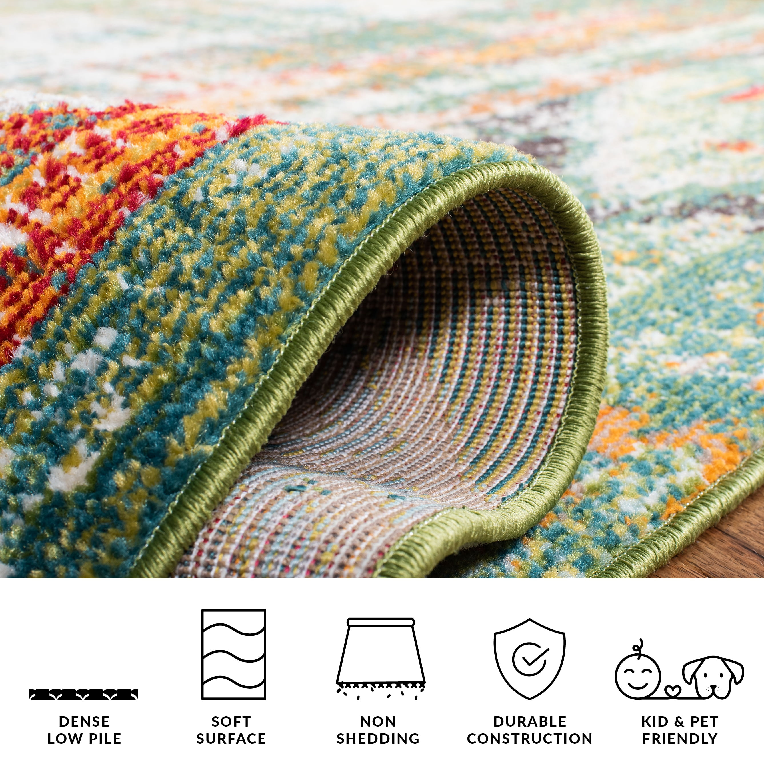 Safavieh Madison Christabella Abstract Area Rug, Green/Orange, 12' x 15'