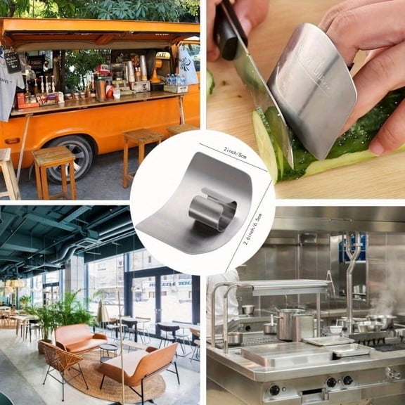 Finger Protectors for Cutting Food, Adjustable Stainless Steel Hand Shield for Safe Kitchen Prep