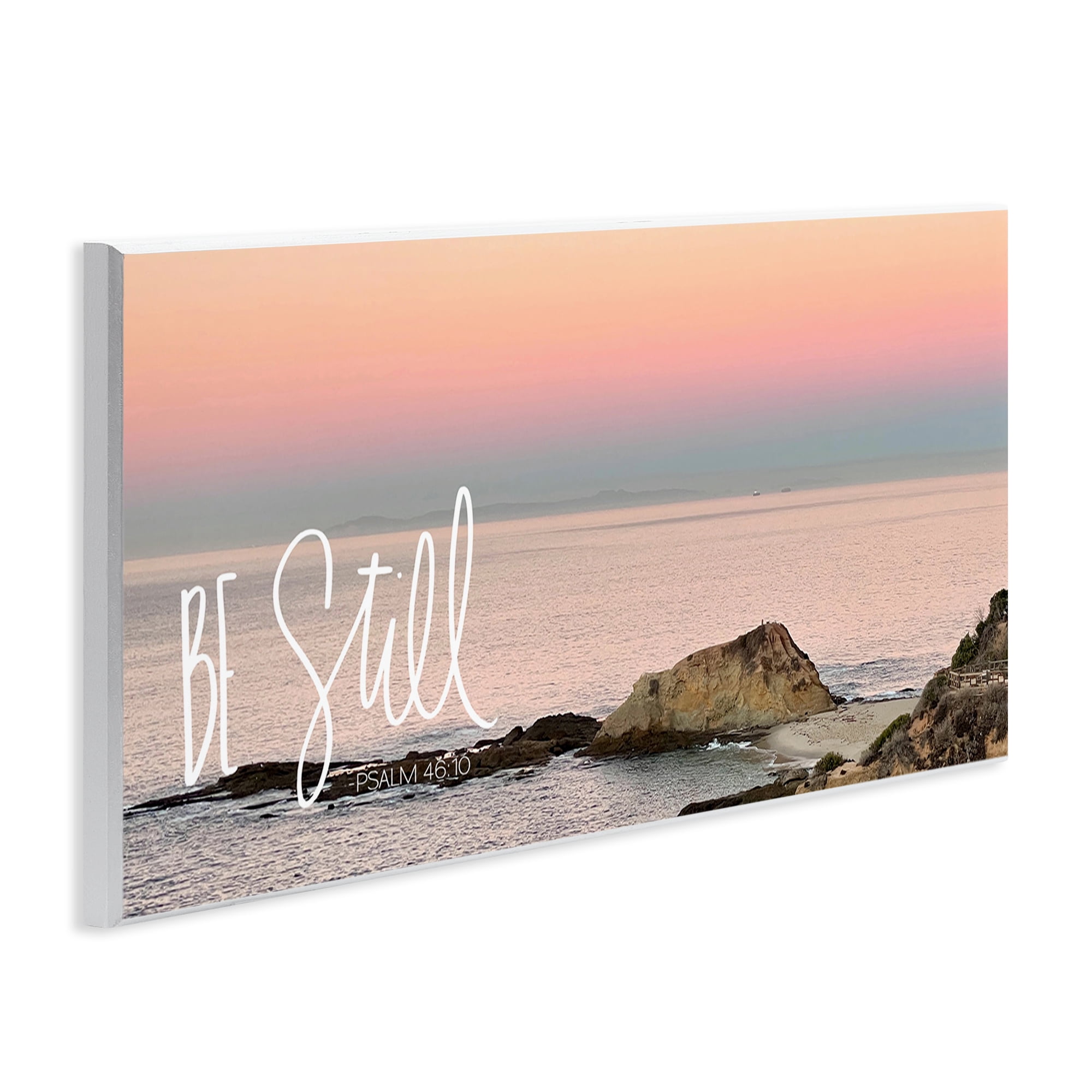 Stupell Industries Be Still Peaceful Beach Landscape Painting Unframed Art Print Wall Art, 17 x 7