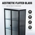 Retro Fluted Glass Storage with Two Detachable Shelves, Dual