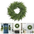 thumbnail image 2 of Large 22 Inch Real Touch Christmas Wreath - Artificial Faux Cedar & Pine Wreath for Front Door, Windows, and Mantle, All-Season Indoor Outdoor Holiday Decor, 2 of 7