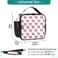 thumbnail image 3 of Wobogo Pink Gingham Bows Lunch Bag Insulated Portable Cooler Tote Bag for for Adults Kids Work Office School Picnic Beach, 3 of 6
