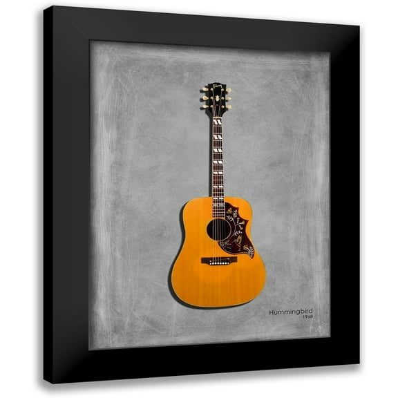 Rogan, Mark 12x14 Black Modern Framed Museum Art Print Titled - Gibson Hummingbird 1968