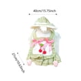 thumbnail image 2 of 2 Pcs Floral Dress Lace Sunhat Soft Breathable with Snap Button Leash Hook for Dogs Cats Birthday Party Travel, 2 of 7