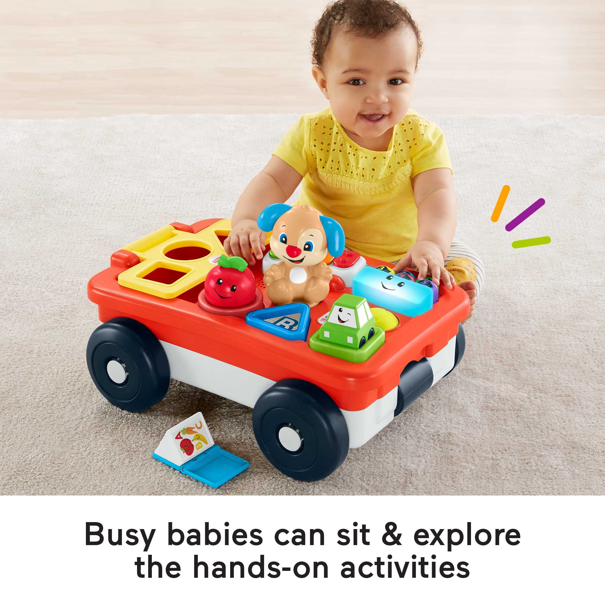 Fisher-Price Laugh & Learn Pull & Play Learning Wagon Baby & Toddler Toy with 4 Accessories