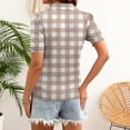 thumbnail image 5 of Garbnen Plaid Polo Shirt Women Short Sleeve Collared T-Shirt Dress for Women Casual Trendy Color Block Office Outdoor Athletic Golf Shirt for Women XXL, 5 of 5