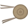 thumbnail image 4 of VHC Brands Cobblestone Round Seat Cushion Chair Pad, Tan Grey White, Jute Blend with Ties, 15x15 Inches, 4 of 5