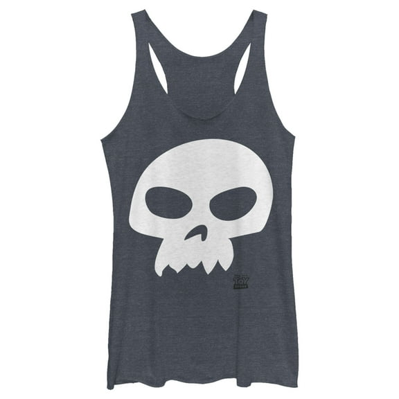 Women's Toy Story Sid Skull Racerback Tank Top Navy Blue Heather 2X Large