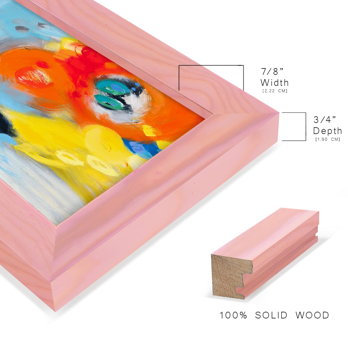 In the Loop II -Framed Print w/glass-Sunset Pink