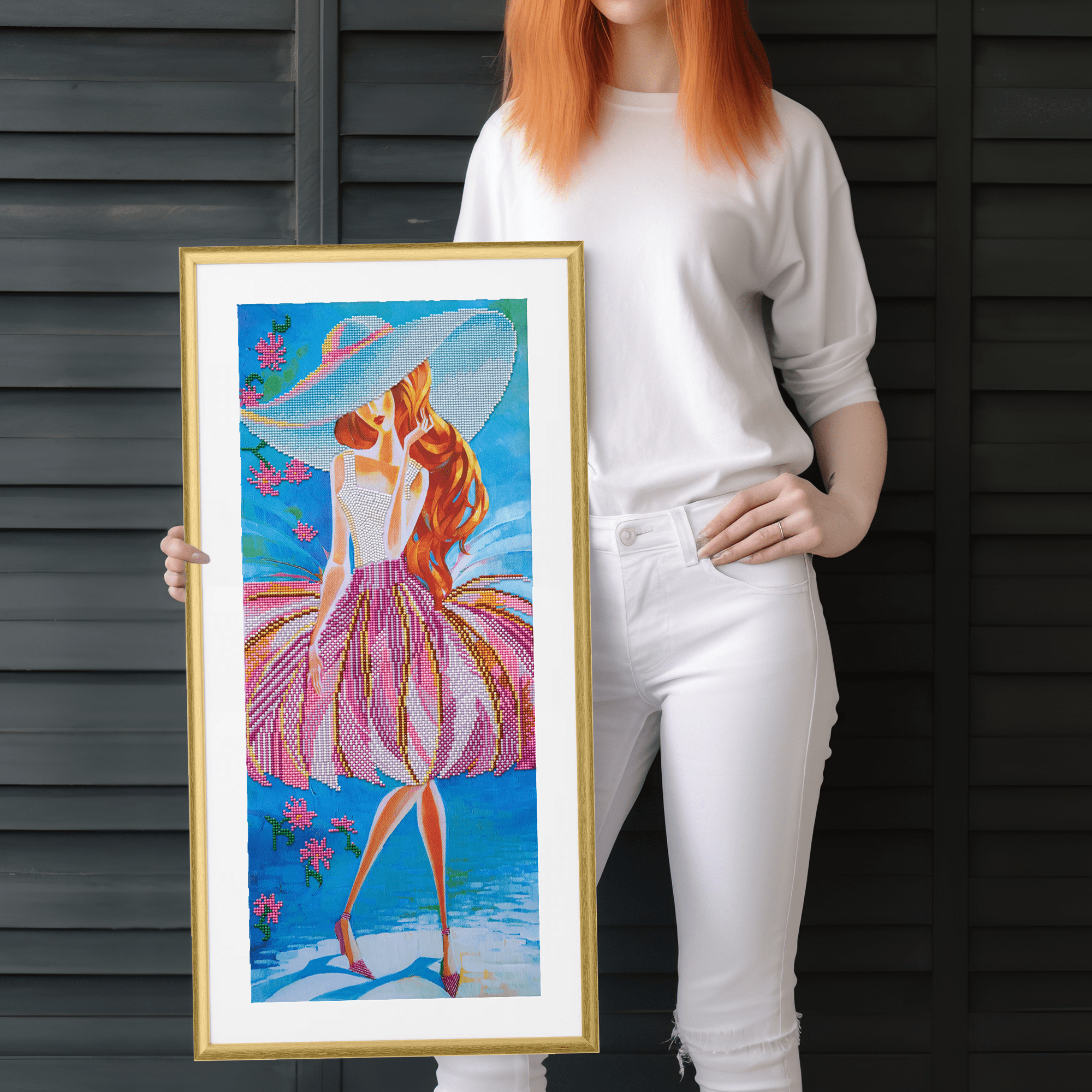 Diamond Dotz at Home - A Stroll in the Sun, Partial Drill, Round Dotz, Diamond Painting Kits, Diamond Art Kits for Adults, Gem Art,  Diamond Art, Diamond Dotz, 13"x30"