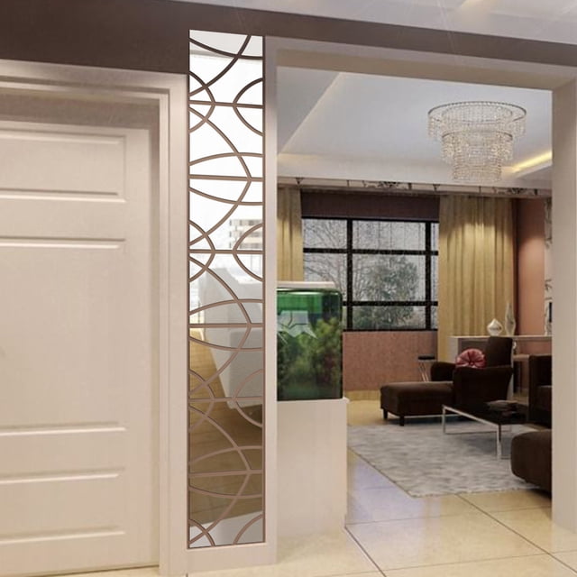 Xihbxyly 14 Pegatinas de Pared para Espejo, Vinilos Extraíbles, Decoración Diy para El Hogar, Fácil Instalación, Diseño Acrílico Moderno, para Sala de Estar, Dormitorio, Pared de Tv, Tamaño 20 X 40 C