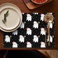 thumbnail image 4 of Halloween Cute Ghosts Pattern Summer Placemats Table Placemats Set Of 6-Linen Kitchen Washable Placemats Table Mats 11.8"x17.7" Non-Slip Heat Resistant, 4 of 5