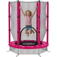 thumbnail image 1 of Qaba 55" Toddler Trampoline with Safety Enclosure, Sun Pattern, Pink, 1 of 10