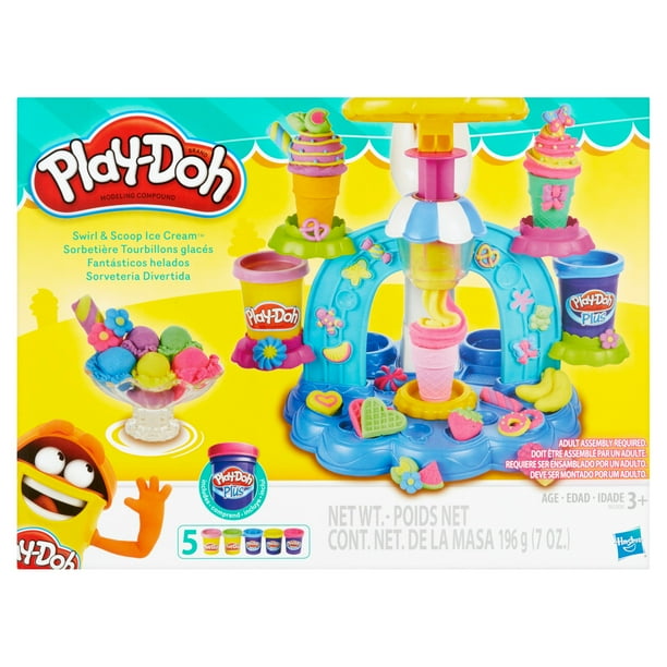 PlayDoh Kitchen Creations Swirl 'N Scoop Ice Cream Food Set with 5