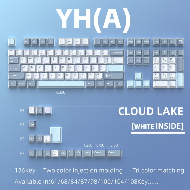126Keys Cherry Keycap Key Cap for Mechanical Keyboard Like K86 K500 K617 GMK67 GMK87 RK ETC Game Keyboard for MX Switch Keyboard