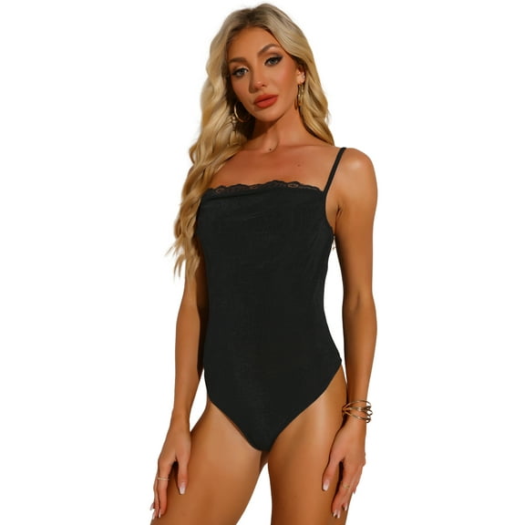 DARING DIVA Ruch Lace Bodysuit Square Neck Bodysuits XS Black