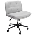 thumbnail image 1 of Silla de Escritorio sin Brazos Cruzados con Asiento Ancho + Altura Ajustable, Silla de Oficina Giratoria 360° con Ruedas para Máxima Comodidad, 1 of 36