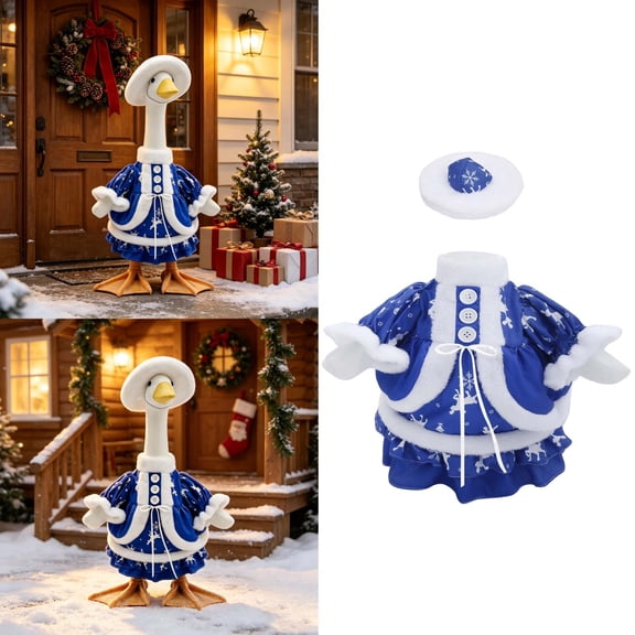 Porch Goose Outfits - 23â Concrete Goose Clothes for Yard Lawnï¼Fall Winter Cement Porch Goose , 23 Inch Geese Outfit for Outdoor Garden Patio Decor A