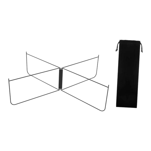 Soporte de refrigerador plegable, rejilla de maleta, acero inoxidable de acero inoxidable soporte de caja de hielo de estado plegable para viajar, Negro recto