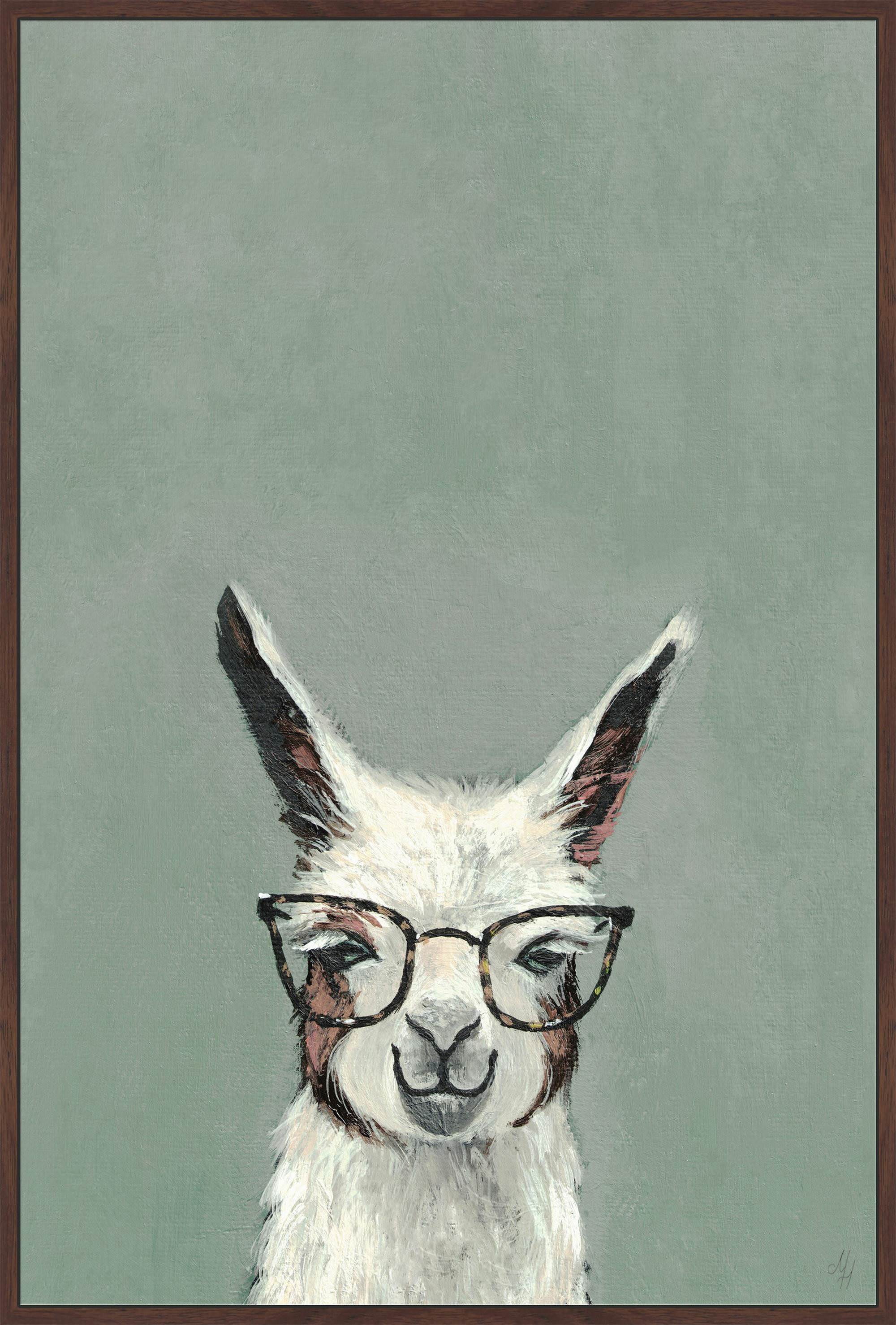 Jolly Llama II Floater Framed Painting Print on Canvas