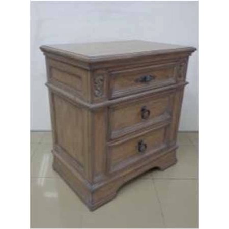 Antique Brass Distressed Finish - Coaster Company Ilana Collection Nightstand, Antique Linen