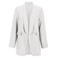 thumbnail image 6 of Duoif Cardigans for Women Trendy Cotton and Linen Casual Lapel Single Button Thin Coat Linen Women Lightweight 3/4 Sleeve Summer Lapel Jackets Womens Cardigan White XL, 6 of 9