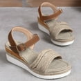 thumbnail image 5 of Mostsola Womens Sandals Peep Toe Wedge Espadrilles Casual Summer Beach Shoes Ankle Strap Heels, 5 of 8
