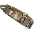 thumbnail image 1 of Queilt 2pcs M Tactical Dog Collar with Control Handle Adjustable Military Nylon Collar, Metal Buckle, Padded for Medium Large Dogs, Hunting Training/Outdoor, 1 of 4