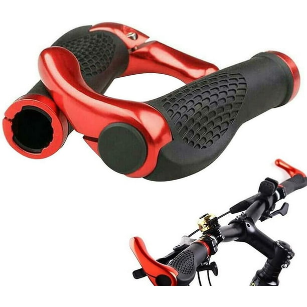 Puños de bicicleta Puños de manillar de bicicleta con cuernos Puños de scooter Puños de goma antideslizantes para bicicleta de montaña con tapones para extremos de manillar