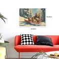 thumbnail image 5 of 16x24 inch Canvas Painting Wall Art Brown Bear Skiing Poster,Bar,Living Room,Man Cave,Cafes Wall Decor Art Prints,Funny Brown Bear Skiing Prints,Gifts For Bear & Skiing Lovers,Bedroom,Lounge, 5 of 6