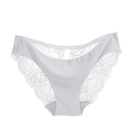 - Women Sexy Seamless Briefs Transparent Panties Lace Underwear