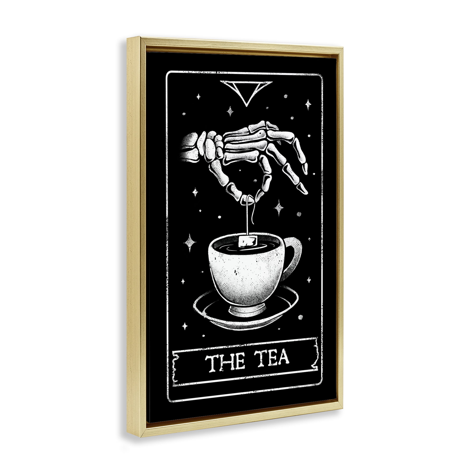Stupell Industries The Tea Skeleton Tarot Gold Framed Floater Canvas Wall Art, design by EduEly Designs