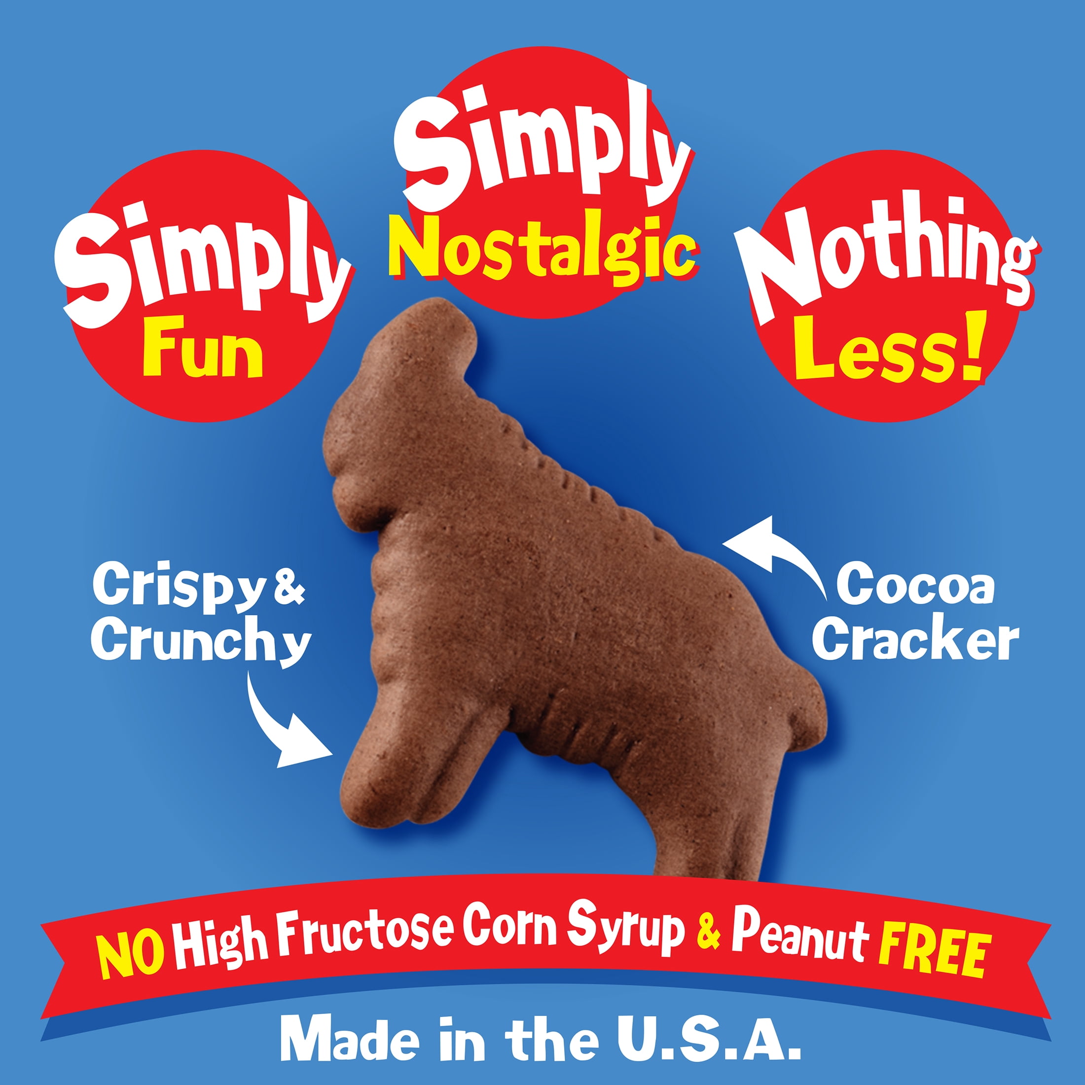 Stauffer's Simply Animals Cocoa Animal Crackers, Fun Kid Snacks, 20oz Family Size