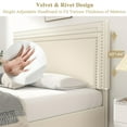 thumbnail image 3 of VECELO Cadre de Lit Taille Complète avec 4 Grands Tiroirs de Rangement, Lit Plateforme Moderne Capitonné avec Tête de Lit Ajustable, Pas Besoin de Sommier, Beige, 3 of 9