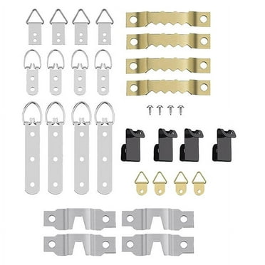 68 Pcs Picture Frame Hanging Hooks for Wall Mount, Photo Hangers Kit, D Ring & Serrated metal 1578