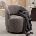 thumbnail image 4 of Yesfashion Swivel Accent Chair, Swivel Barrel Chair with Wood Frame, Round Rotating Base, Ergonomic Backrest, 360° Rotating Upholstered Living Room Chair for Bedroom, Office, 4 of 7