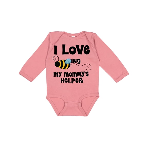 Inktastic My Mommy's Helper Little Bee Kids Boys or Girls Long Sleeve Baby Bodysuit