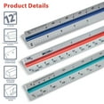 thumbnail image 2 of Triangular Ruler, 12 inch Metal Ruler, Triple Sided Color Coded, Imperial Scale Measurements, Drafting Ruler, Architect Ruler by Better Office Products (1 Pack), 2 of 5
