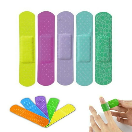 120 Neon Adhesive Bands Waterproof Bandages Strip 3/4" Kids Children First Aid