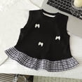 thumbnail image 4 of Mnyotv Toddler Girls Summer Clothes Ruffle Hem Sleeveless Tank Tops with Bowknots Casual Crewneck T Shirts Size 3-4 Years, 4 of 4