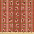thumbnail image 2 of Ambesonne Asian Fabric by the Yard Upholstery, Vertical Lines Retro Flowers, 5 Yards, Dark Salmon White, 2 of 5