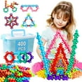 thumbnail image 1 of 400PCS Kids Plastic Connect Block Snowflake Toys - Preschool Manipulatives Interlocking Disc Play Set for Classroom Educational Kindergarten Elementary Building Toys STEM Interlocking Blo, 1 of 5