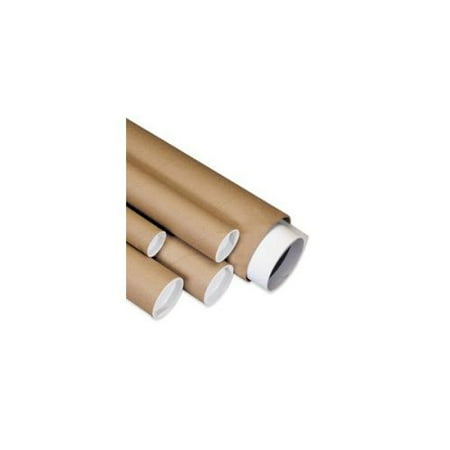 Box Partners Mailing Tubes with Caps,4x12, Kraft,15/CS - BXP P4012K