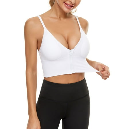 

PEASKJP Women s Sports Bras Relaxed Fit High Impact Sports Bras for Women Padded Sports Workout Bras for Women Racerback Yoga Bras White XX-L