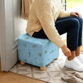 thumbnail image 5 of SCRAWLGOD Easter Egg Spot Engineering Vehicle Pattern Blue Ottoman Slipcover, Breathable Footrest Sofa Protection Washable Covers for Footstool with Stretch Bottom for Pets, 5 of 7