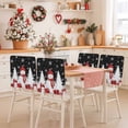 thumbnail image 2 of Christmas Red Snowman Chair Covers Set of 1 White Pine Tree Xmas Balls Snow Black Chair Back Covers Stretch Removable Washable Slipcovers Protector for Dining Room Kitchen Party Decor, 2 of 5